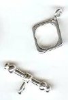 SS3103 1 12mm Sterling Silver Square Toggle